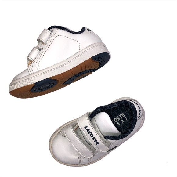 Lacoste Shoes | Lacoste Infanttoddler White Leather Sneakers Size 4 | Color: White | Size: 4bb | Simple2atee's Closet